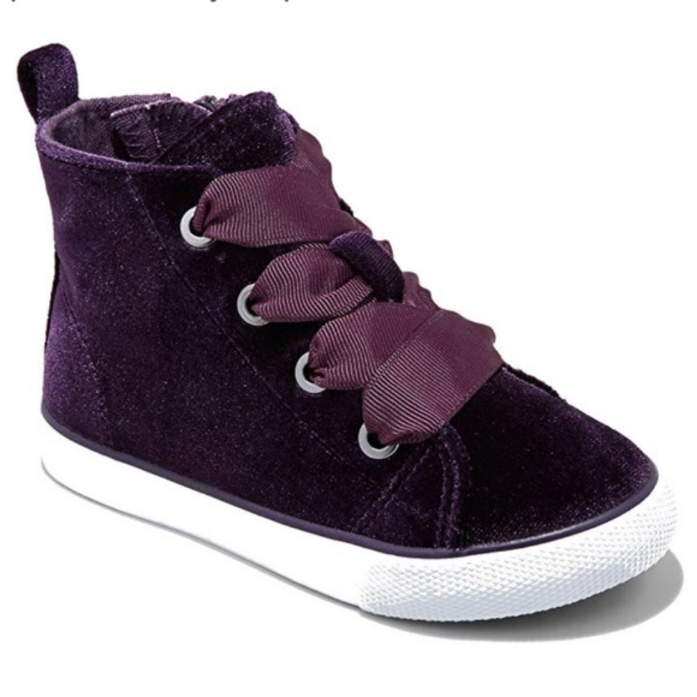 Toddler Girls Jory Velvet high top purple sneakers